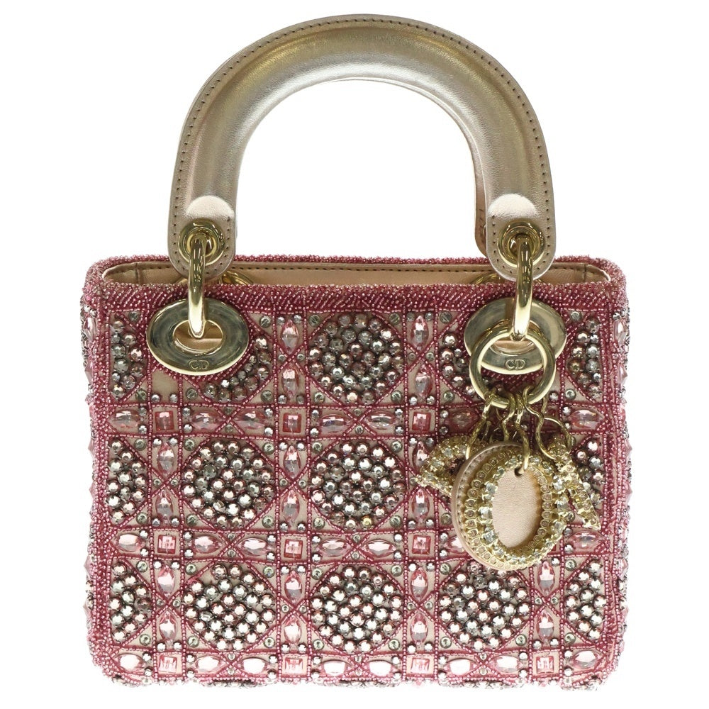 DIOR(ディオール) レディディオール ビジュー ピンク スパンコール ハンドバッグ ショルダーバッグ M05050RHR-912U