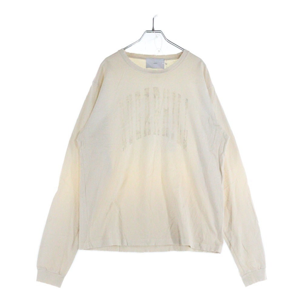 SUGARHILL(シュガーヒル) 23AW デストロイ加工 フロントロゴ 長袖Tシャツ ロンT カットソー ベージュ 23AWCS09