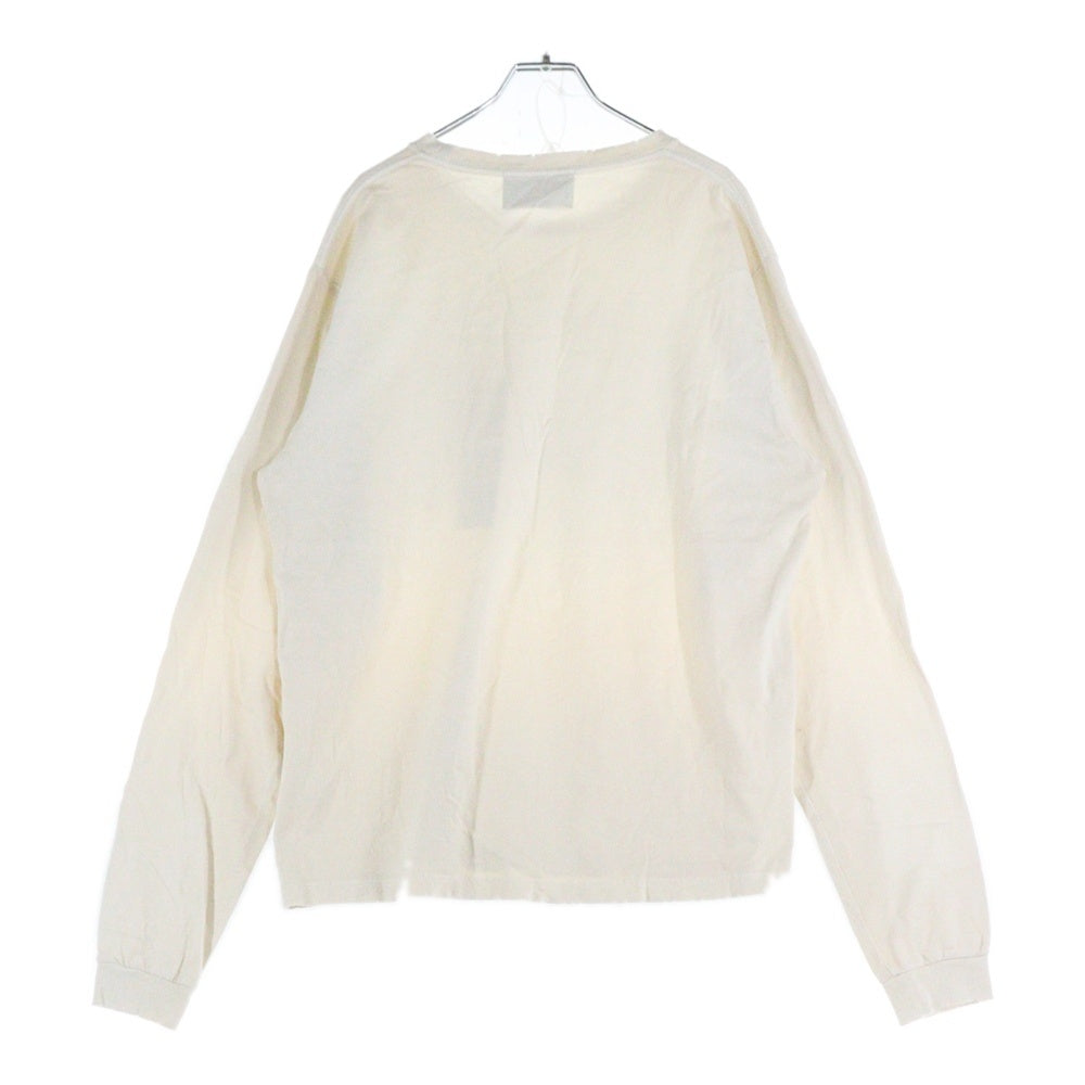 SUGARHILL(シュガーヒル) 23AW デストロイ加工 フロントロゴ 長袖Tシャツ ロンT カットソー ベージュ 23AWCS09