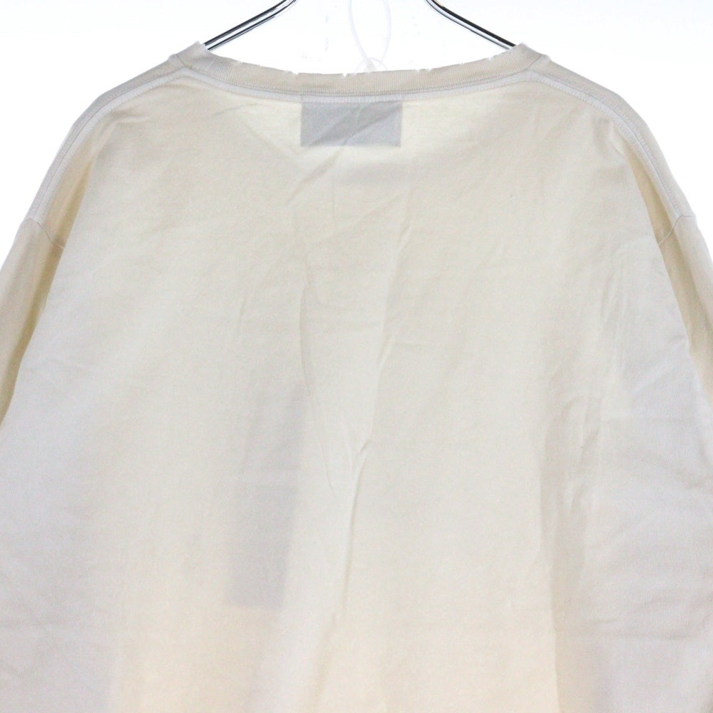 SUGARHILL(シュガーヒル) 23AW デストロイ加工 フロントロゴ 長袖Tシャツ ロンT カットソー ベージュ 23AWCS09