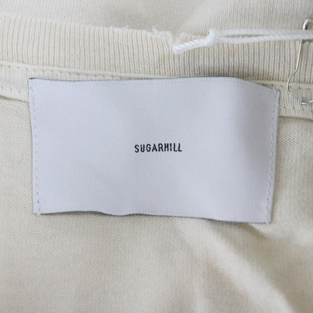 SUGARHILL(シュガーヒル) 23AW デストロイ加工 フロントロゴ 長袖Tシャツ ロンT カットソー ベージュ 23AWCS09
