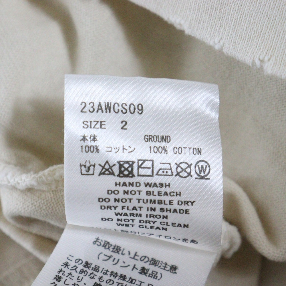 SUGARHILL(シュガーヒル) 23AW デストロイ加工 フロントロゴ 長袖Tシャツ ロンT カットソー ベージュ 23AWCS09