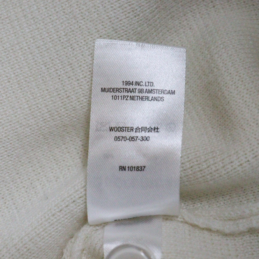 SUPREME(シュプリーム) 22AW Contrast Stitch Button Up コントラスト ステッチ ボタン アップ ロゴ刺繍カーディガン 襟付きニットシャツ アイボリー