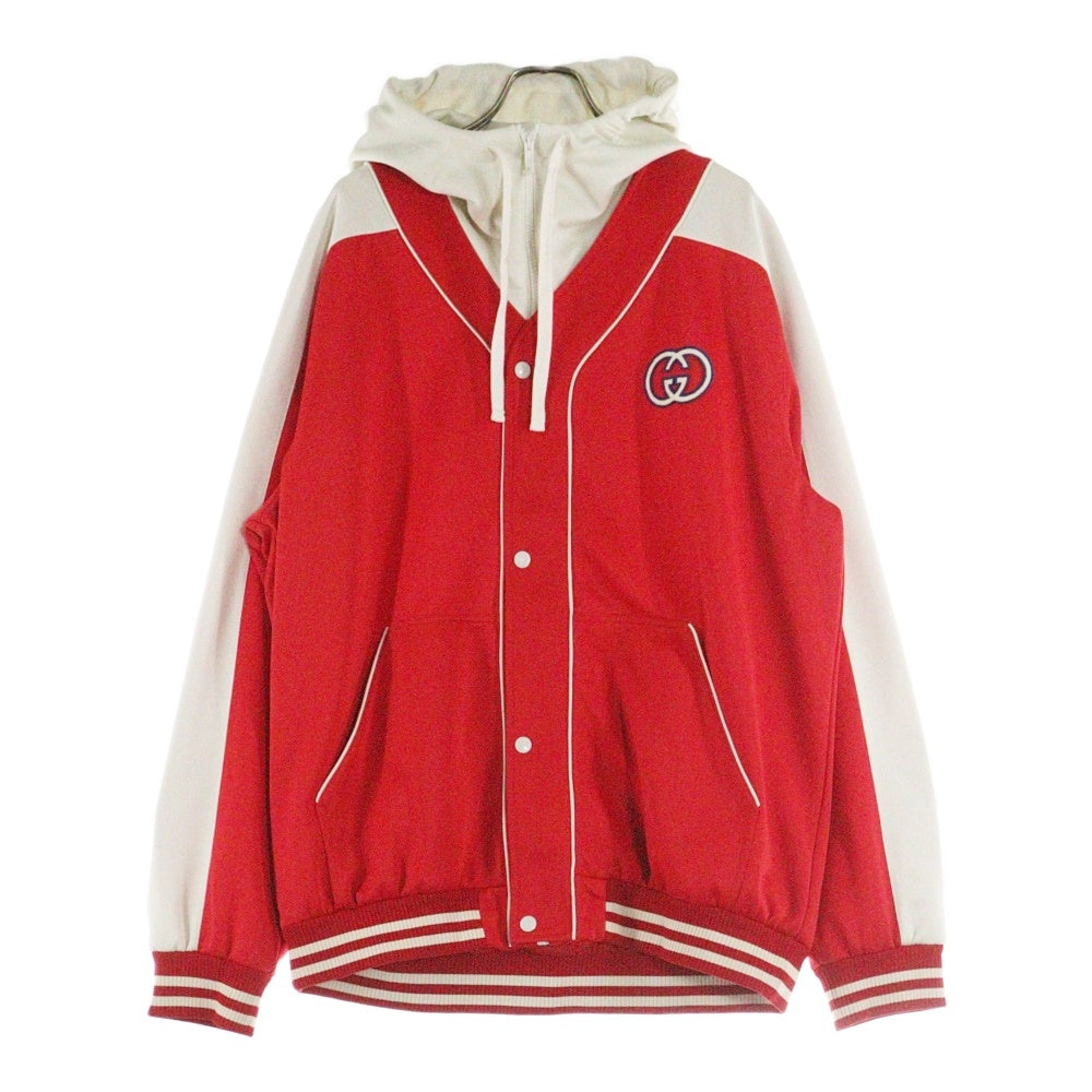 GUCCI(グッチ) GGスプリーム テクニカル ジャージージャケット ジップアップジャケット レッド/ホワイト 737361