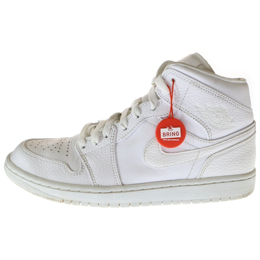 NIKE(ナイキ) AIR JORDAN 1 MID エアジョーダン 1 ミッド ハイカットスニーカー ホワイト US8.5/26.5cm 554724-130
