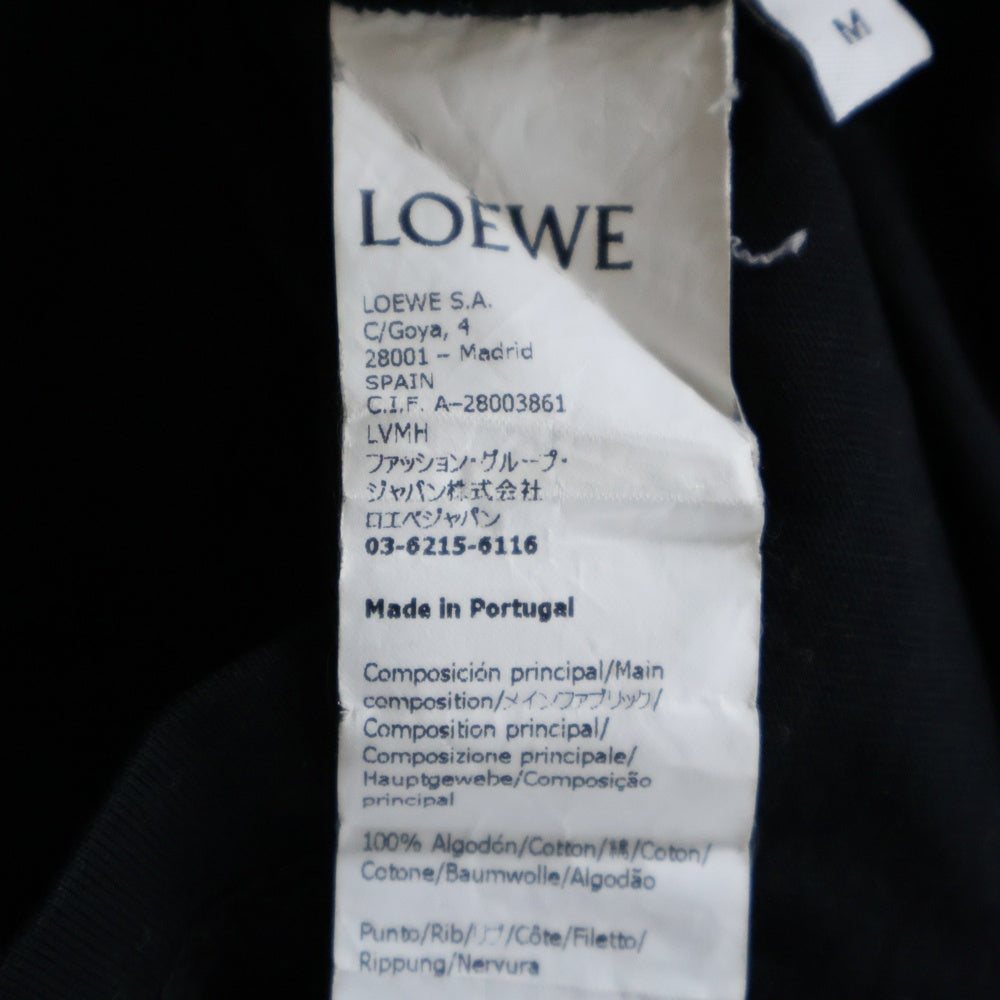 LOEWE(ロエベ) アナグラム刺繍 長袖Tシャツ ロンT カットソー ブラック H526Y24J04