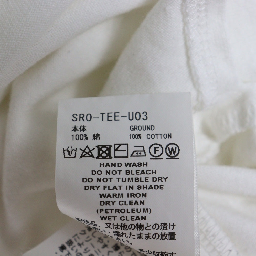 FACETASM(ファセッタズム) サイドスリット フロントプリント 半袖Tシャツ カットソー ホワイト SRO-TEE-U03