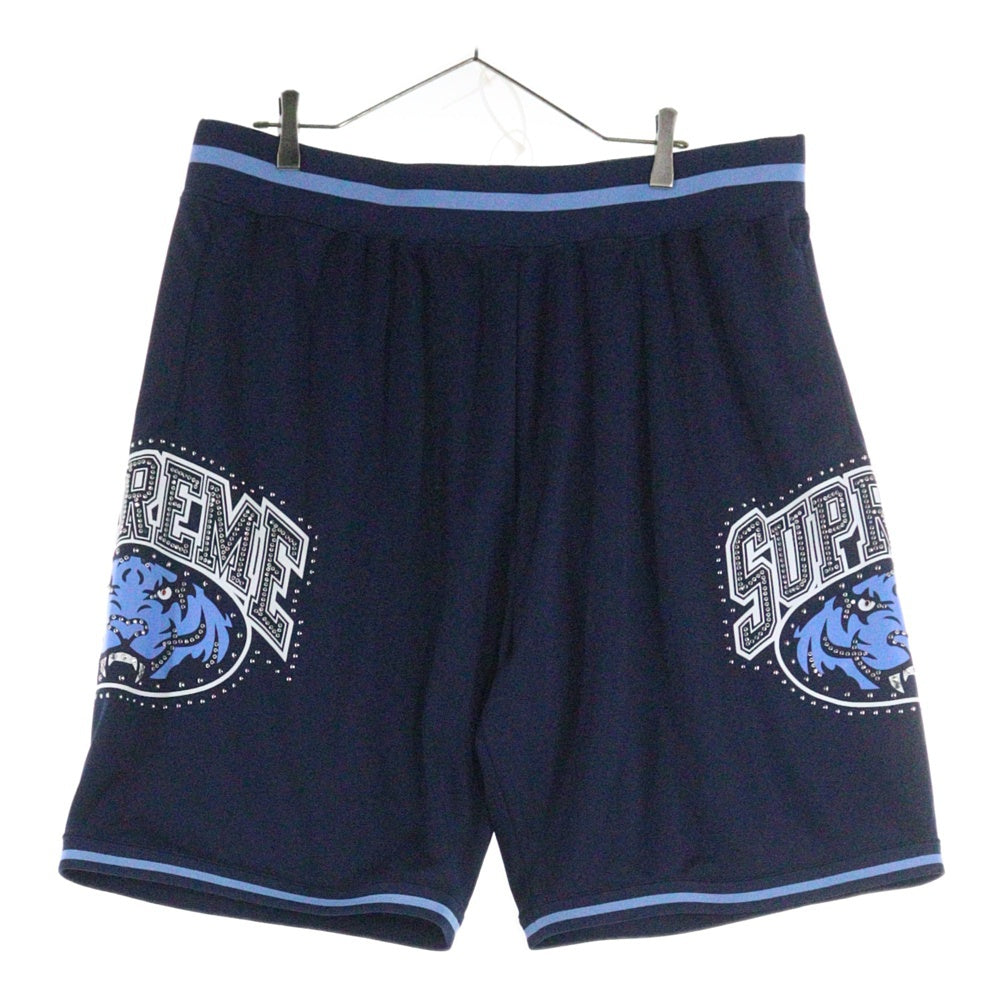 SUPREME(シュプリーム) 25SS Studded Basketball Shortスタッズ ロゴ バスケットボール ショーツ ハーフパンツ ブルー