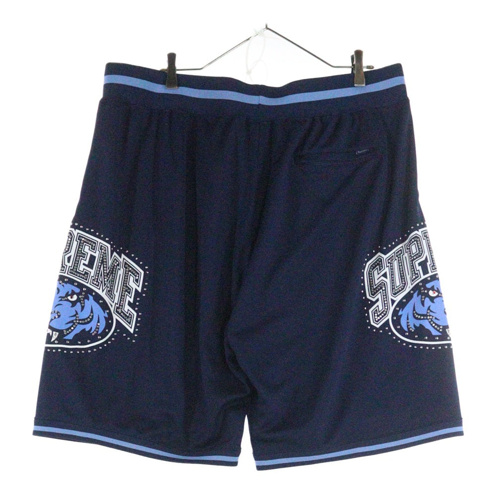 SUPREME(シュプリーム) 25SS Studded Basketball Shortスタッズ ロゴ バスケットボール ショーツ ハーフパンツ ブルー
