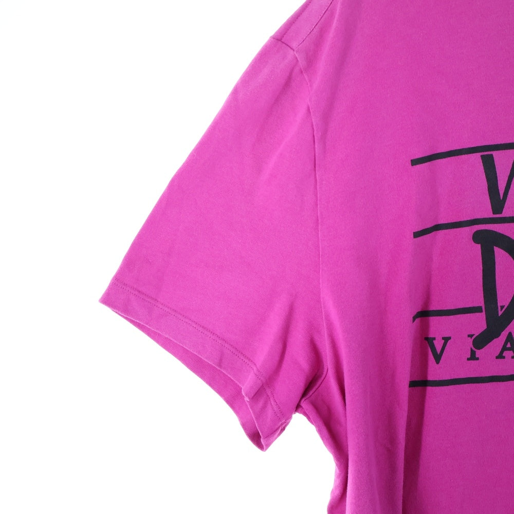 VERSACE(ヴェルサーチ) フロントプリント 半袖Tシャツ カットソー ピンク 1005783