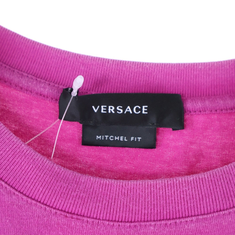 VERSACE(ヴェルサーチ) フロントプリント 半袖Tシャツ カットソー ピンク 1005783