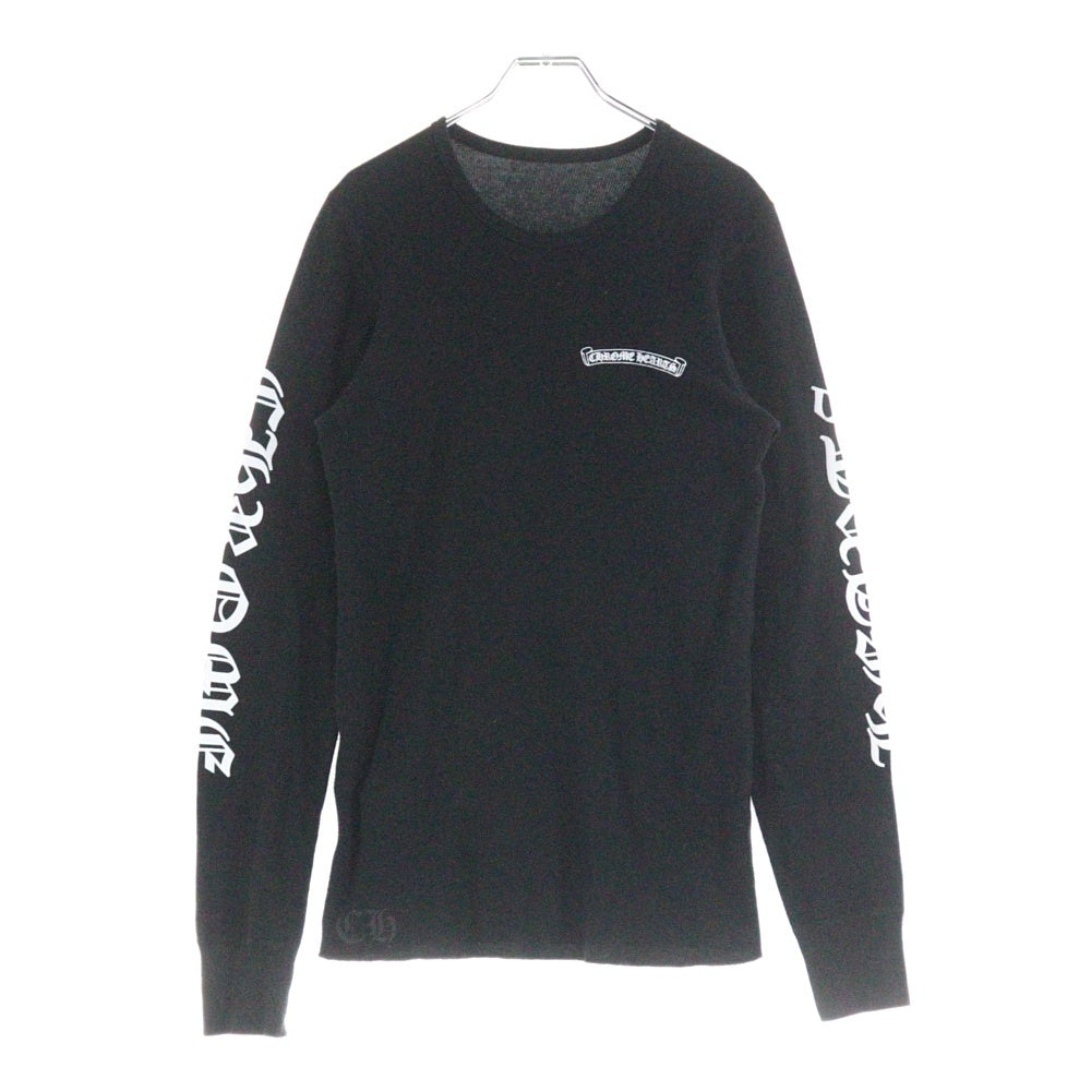 CHROME HEARTS(クロムハーツ) Thermal L S アームロゴプリント サーマル長袖カットソー ロンT ブラック