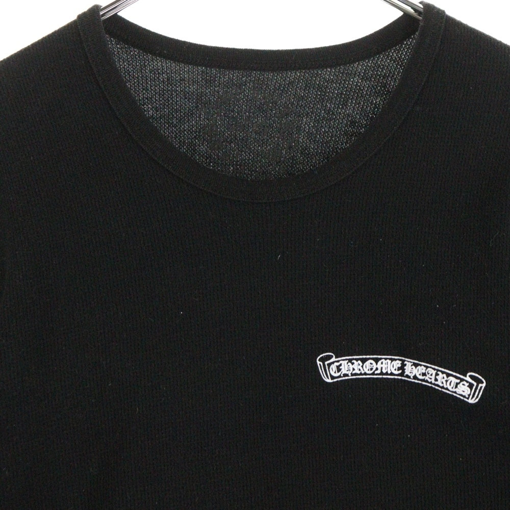 CHROME HEARTS(クロムハーツ) Thermal L S アームロゴプリント サーマル長袖カットソー ロンT ブラック