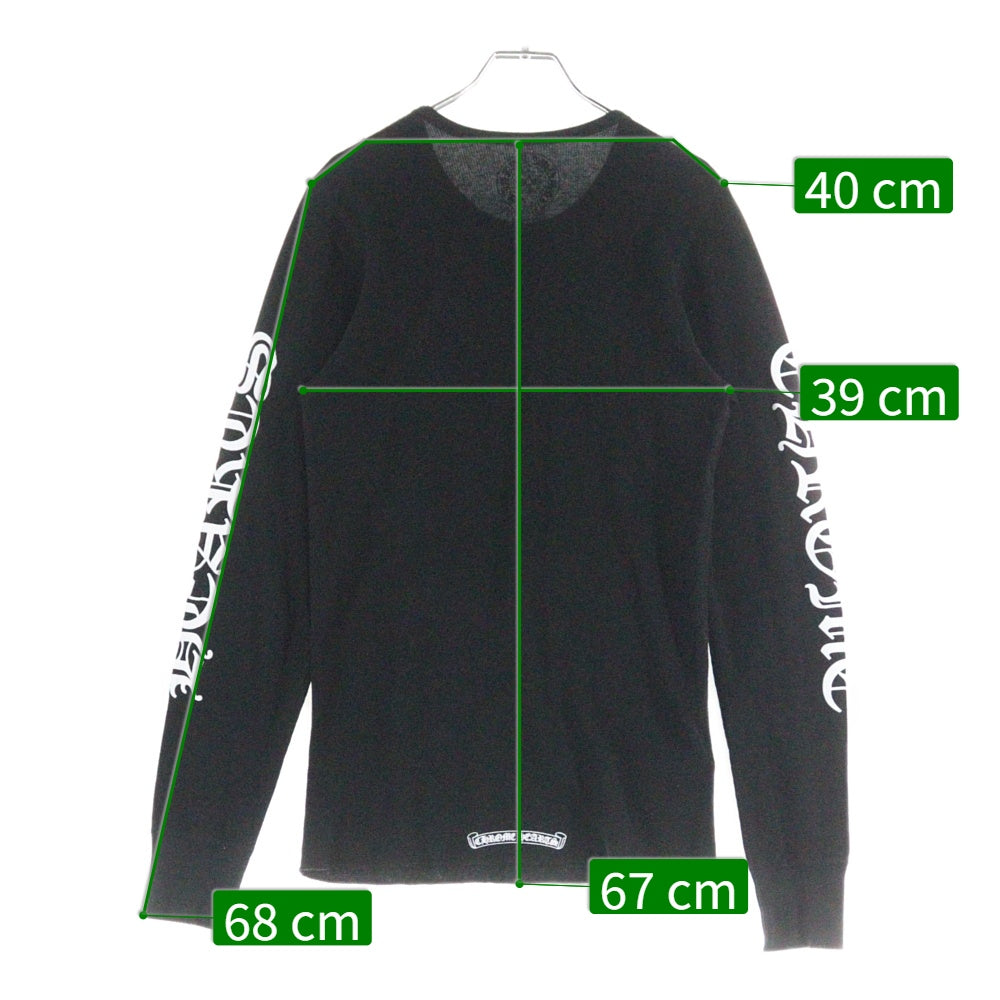 CHROME HEARTS(クロムハーツ) Thermal L S アームロゴプリント サーマル長袖カットソー ロンT ブラック