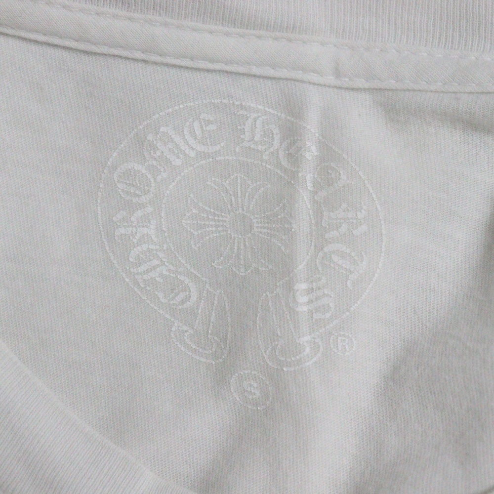 CHROME HEARTS(クロムハーツ) L/S Tee アームロゴ プリント長袖Tシャツ カットソー ホワイト