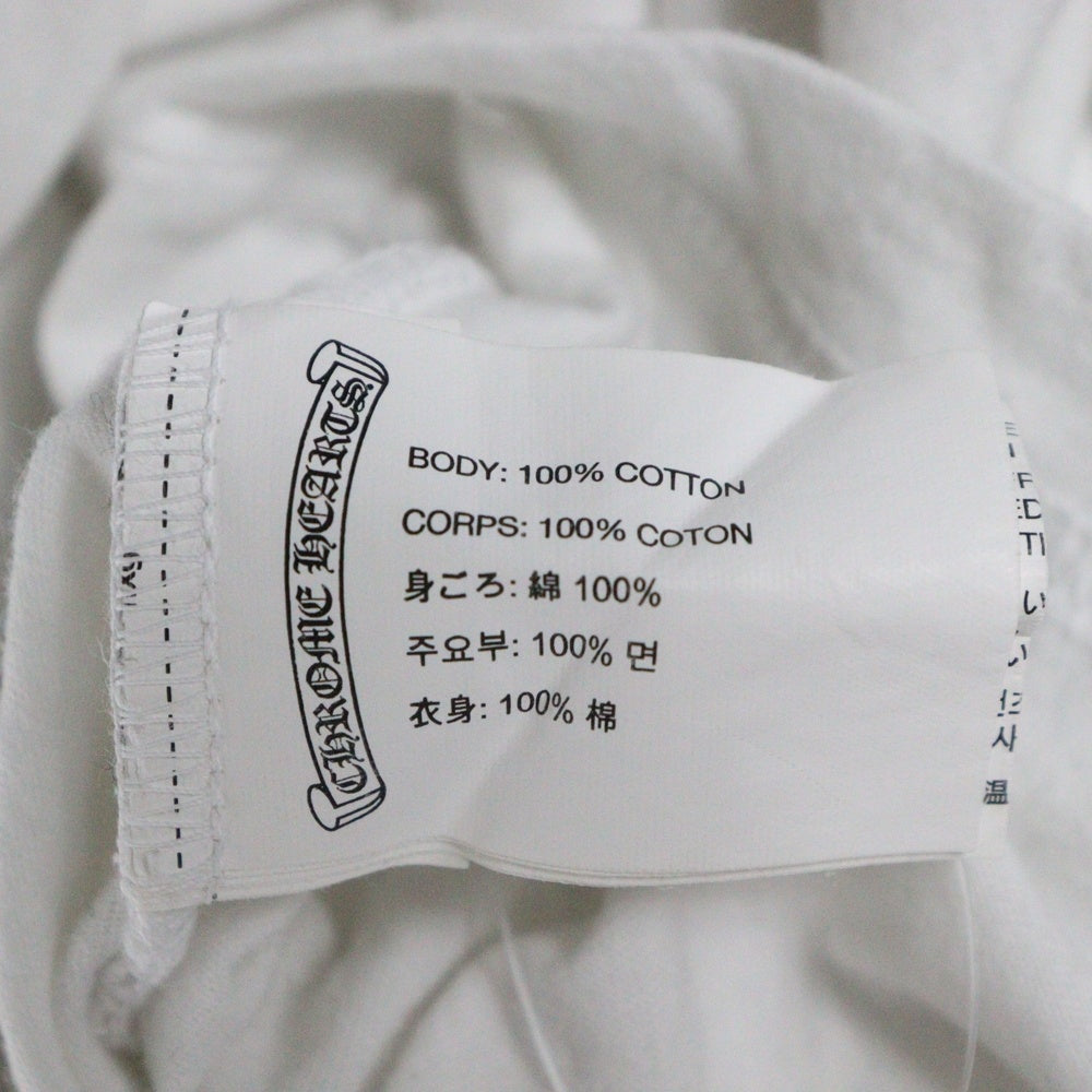 CHROME HEARTS(クロムハーツ) L/S Tee アームロゴ プリント長袖Tシャツ カットソー ホワイト