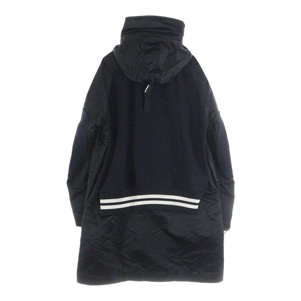 Sacai(サカイ) 21AW ナイロン切替 ドッキング ボンバーウールコート カーキ ブラック 21ー02622M
