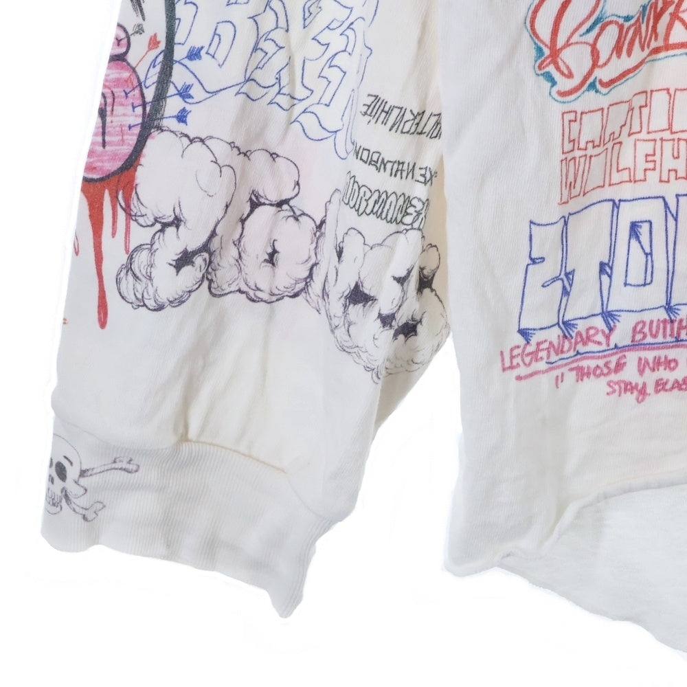 SAINT MICHAEL(セントマイケル) 24SS × BORN X RAISED BR LS TEE LA WHITE ボーンアンドレイズド マルチデザイン 長袖カットソー ロンT ホワイト SM-YS8-0000-C10
