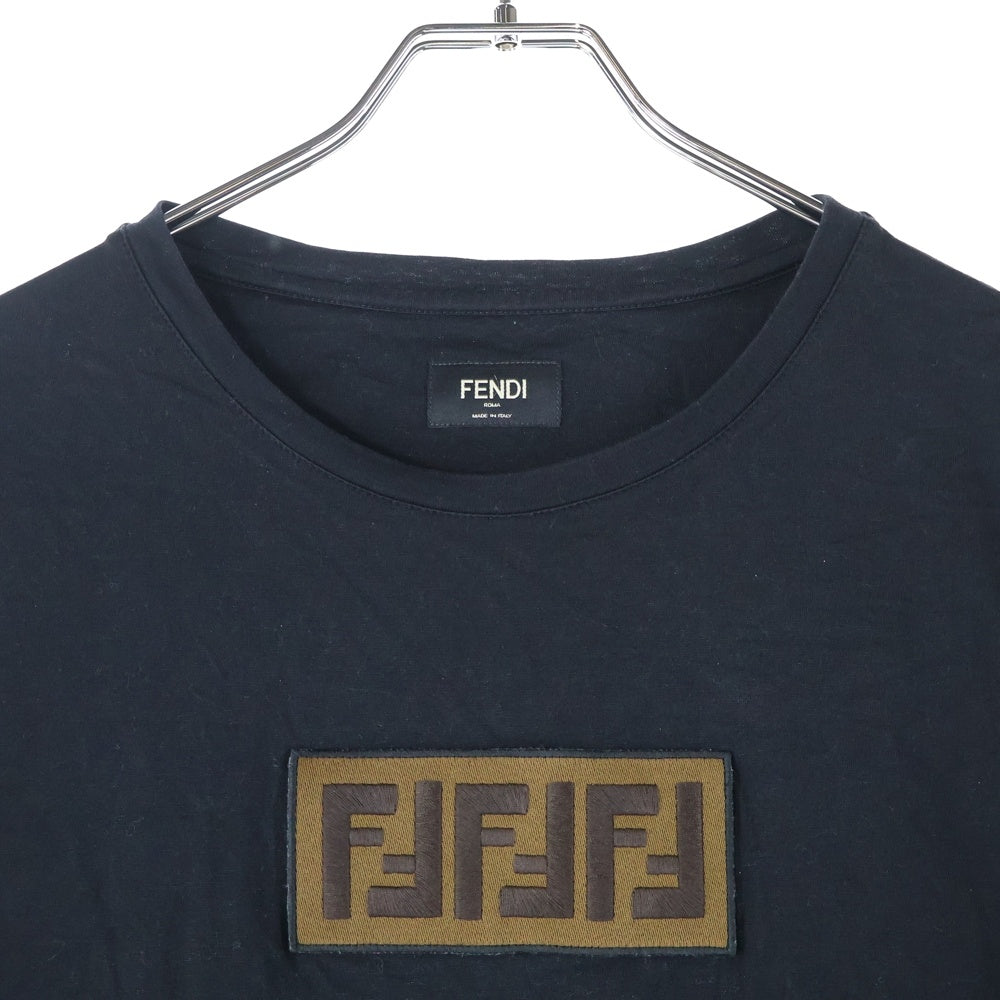 FENDI(フェンディ) ズッカ FFロゴパッチ 半袖Tシャツカットソー ブラック FY0894