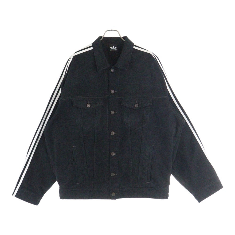 BALENCIAGA(バレンシアガ) 23SS ×adidas クラッシュ加工 サイドライン デニムジャケット 724775 TNW54