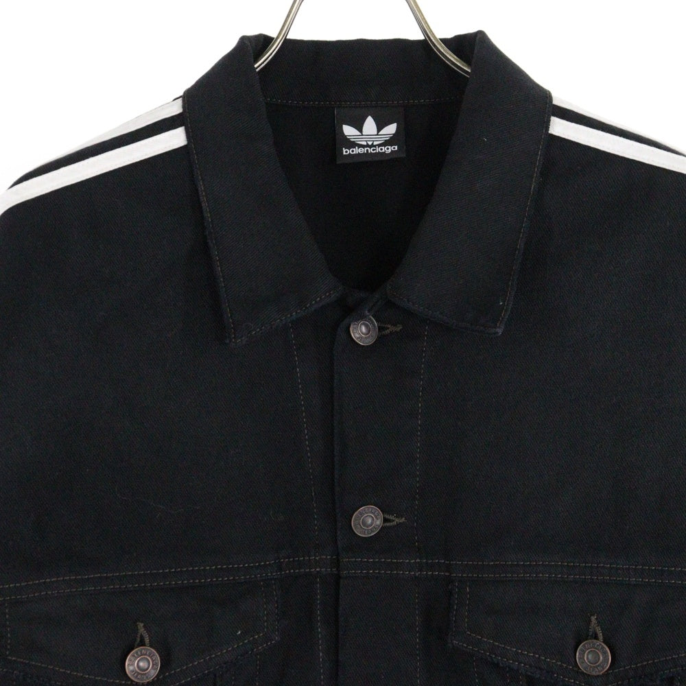 BALENCIAGA(バレンシアガ) 23SS ×adidas クラッシュ加工 サイドライン デニムジャケット 724775 TNW54