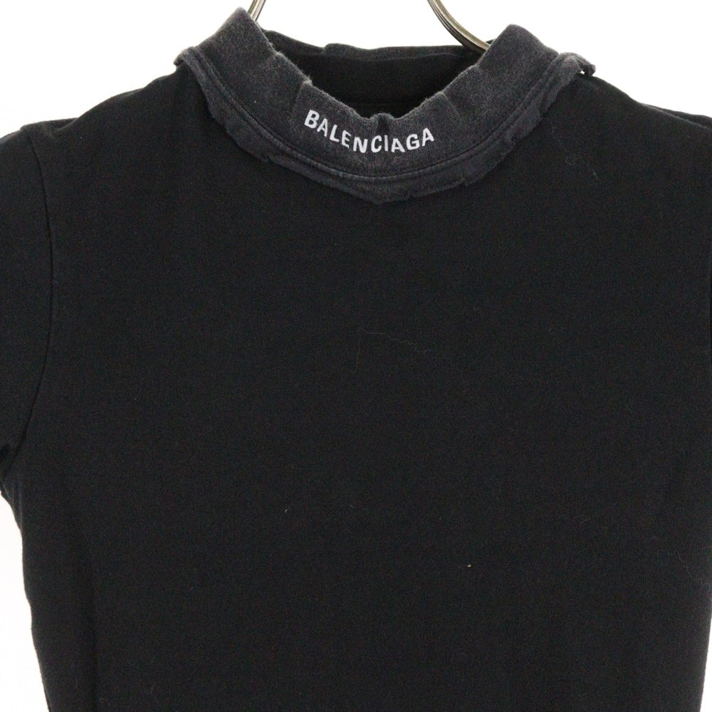 BALENCIAGA(バレンシアガ) Mini Dress739030 TOVR9 ストレッチジャージー 半袖ワンピース レディース ブラック