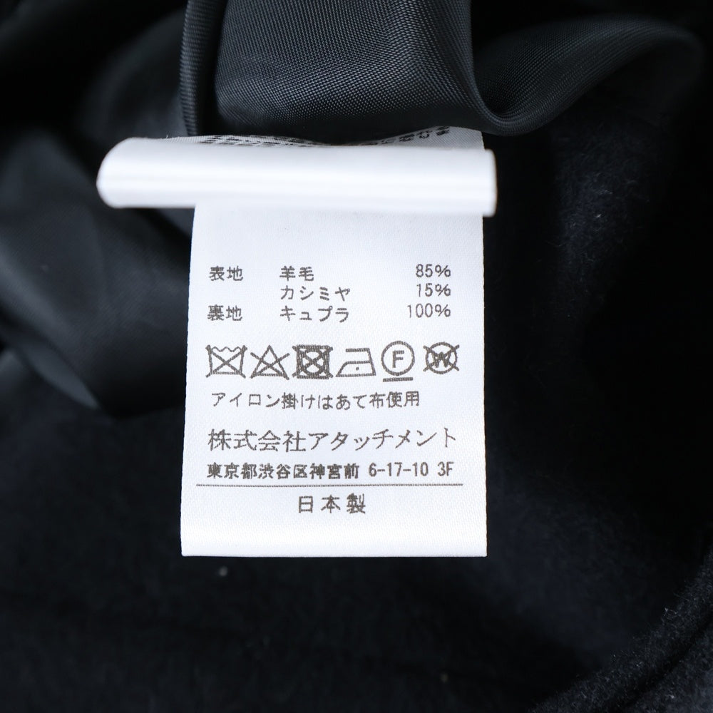 ATTACHMENT(アタッチメント) ベルト付き ウールコート ロングコート ブラック AC03-261