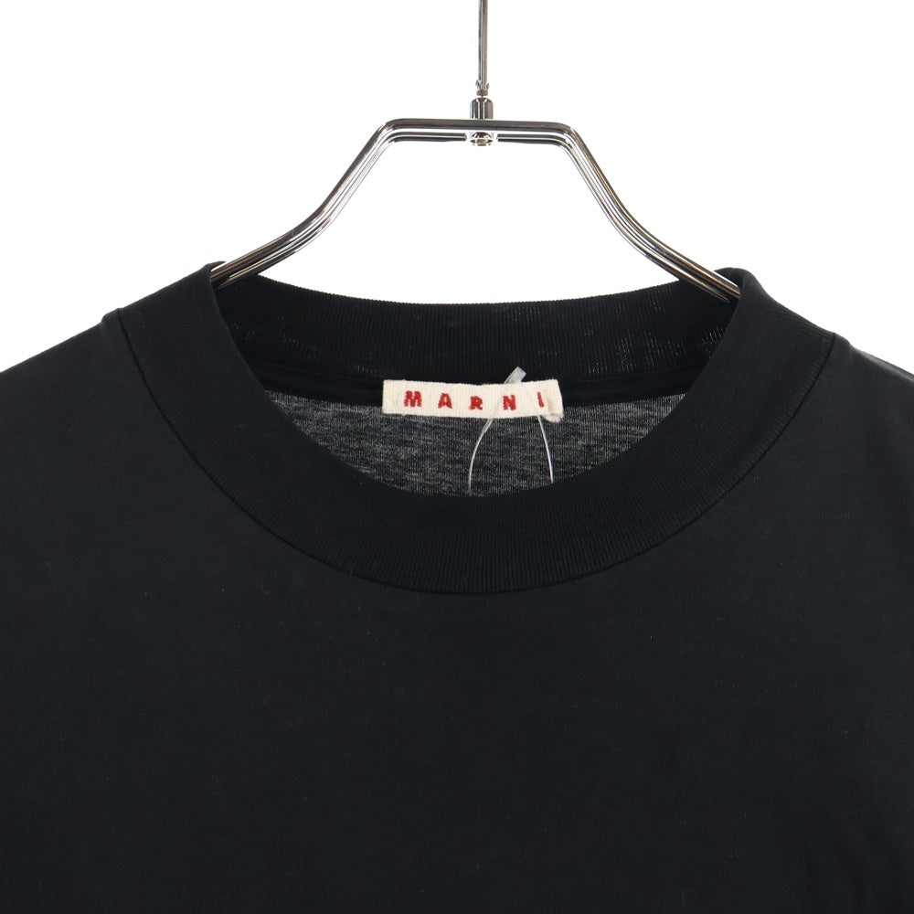 MARNI(マルニ) ロゴプリント クルーネックオーバーサイズカットソー Tシャツ ブラック HUMU0223P1USCS87