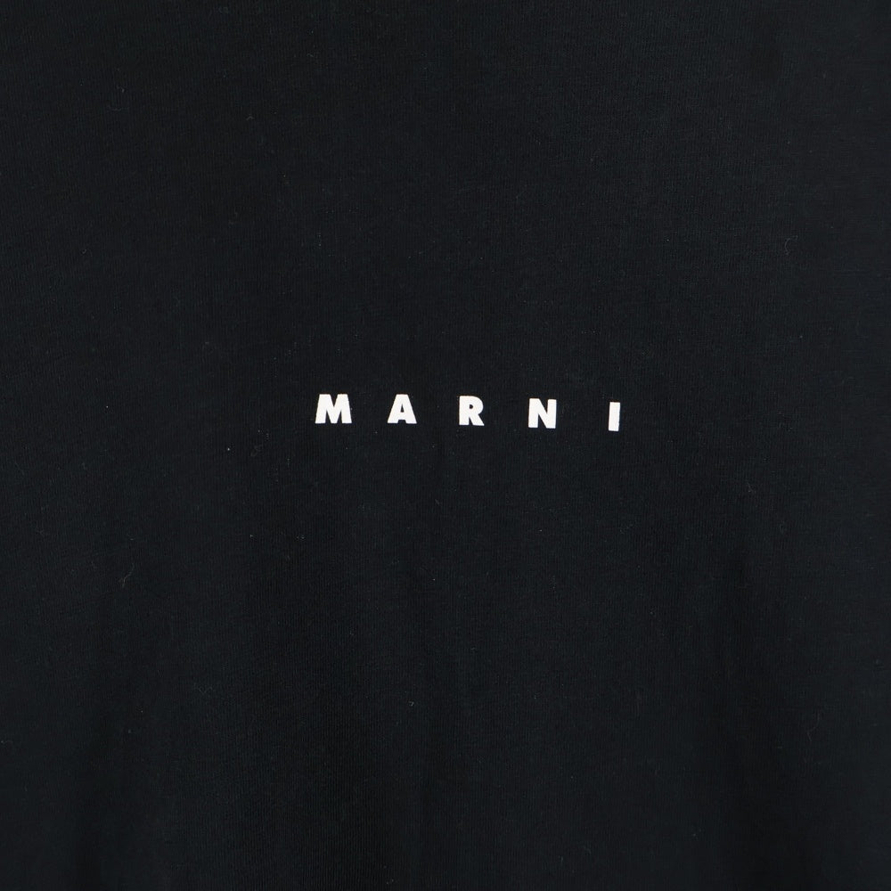 MARNI(マルニ) ロゴプリント クルーネックオーバーサイズカットソー Tシャツ ブラック HUMU0223P1USCS87