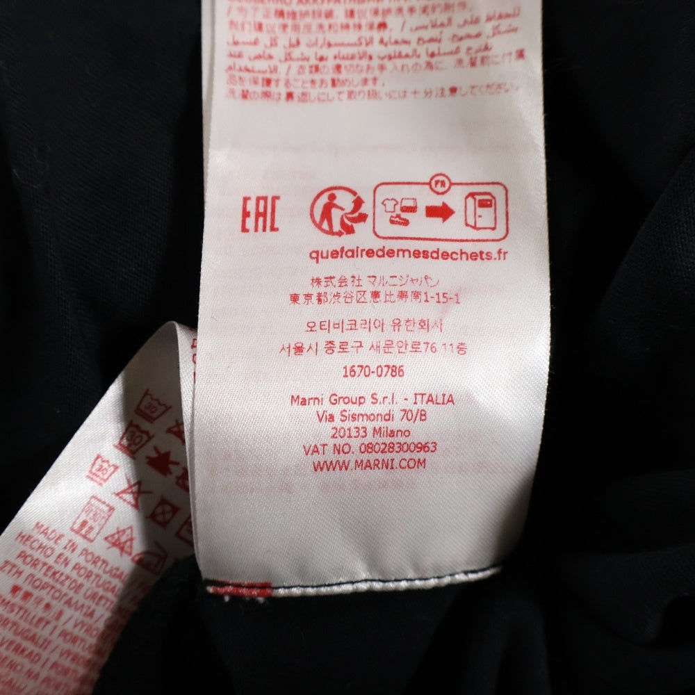 MARNI(マルニ) ロゴプリント クルーネックオーバーサイズカットソー Tシャツ ブラック HUMU0223P1USCS87