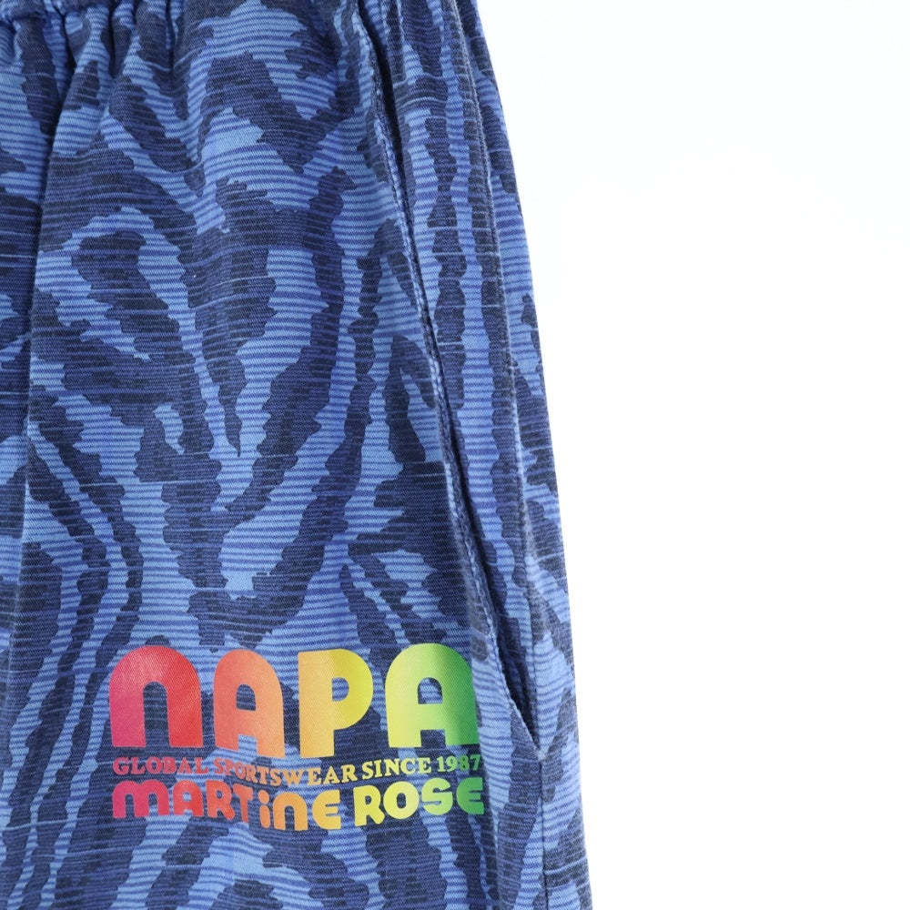 MARTINE ROSE(マーティンローズ) M-PORT H TRACK 総柄デザイン トラックパンツ コットンパンツ ブルー