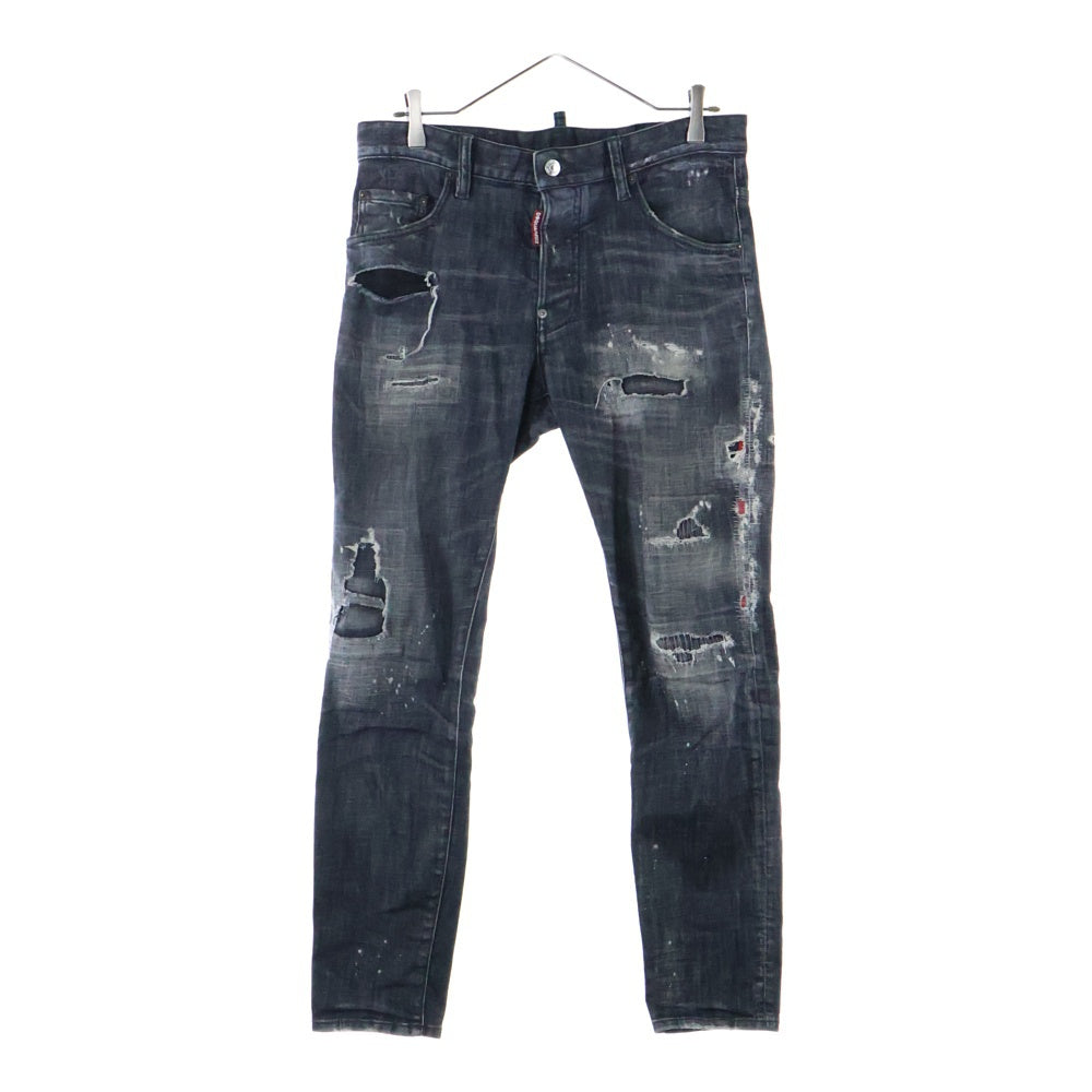 DSQUARED2(ディースクエアード) 25SS Skater Jean スケータージーンズ ダメージ加工 スキニーパンツ ブラック S74LB1638