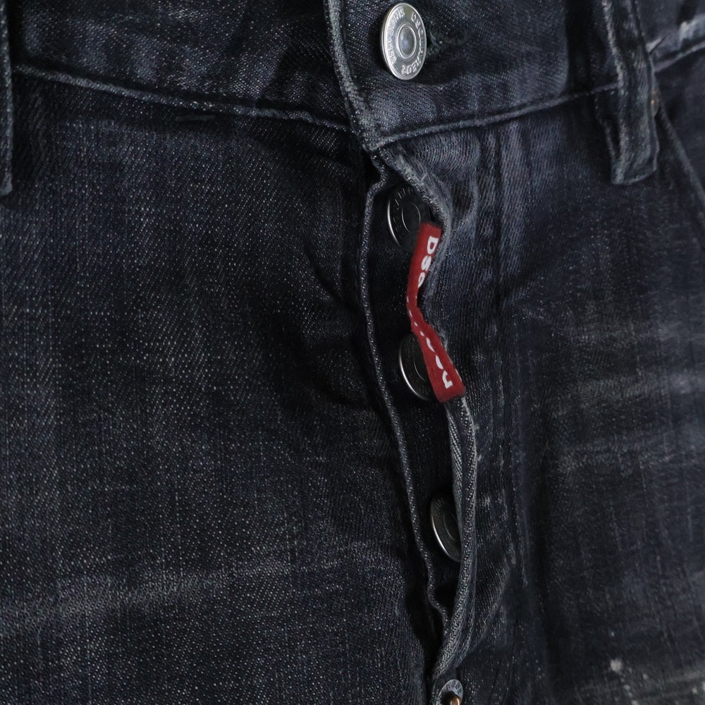 DSQUARED2(ディースクエアード) 25SS Skater Jean スケータージーンズ ダメージ加工 スキニーパンツ ブラック S74LB1638