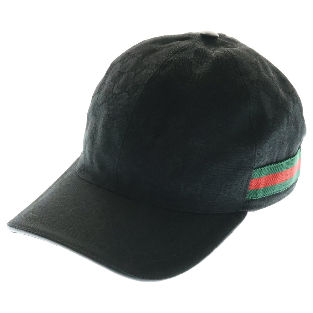 GUCCI(グッチ) GGキャンバス シェリーライン 6パネルベースボールキャップ 帽子 ブラック 200035