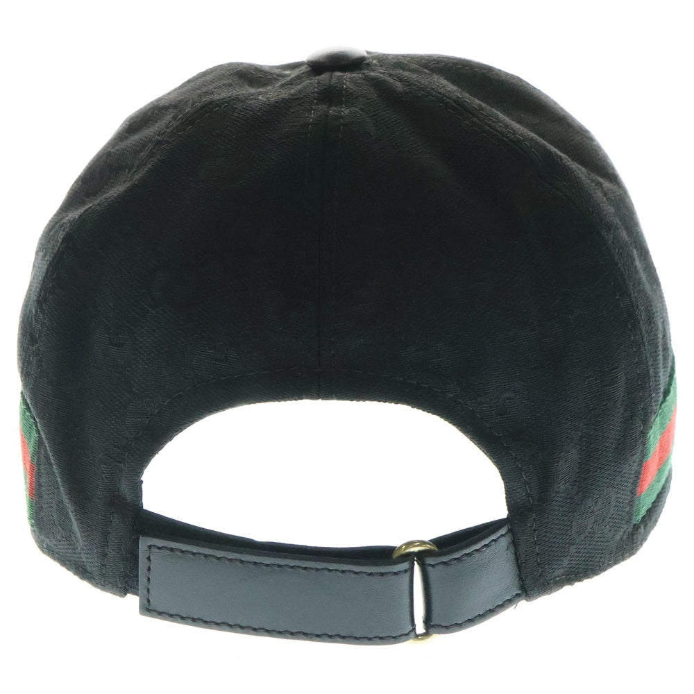 GUCCI(グッチ) GGキャンバス シェリーライン 6パネルベースボールキャップ 帽子 ブラック 200035