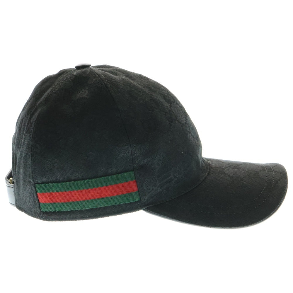 GUCCI(グッチ) GGキャンバス シェリーライン 6パネルベースボールキャップ 帽子 ブラック 200035