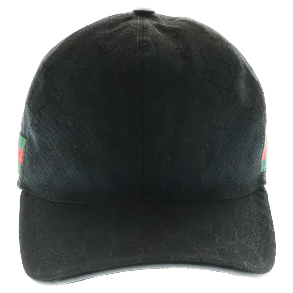 GUCCI(グッチ) GGキャンバス シェリーライン 6パネルベースボールキャップ 帽子 ブラック 200035