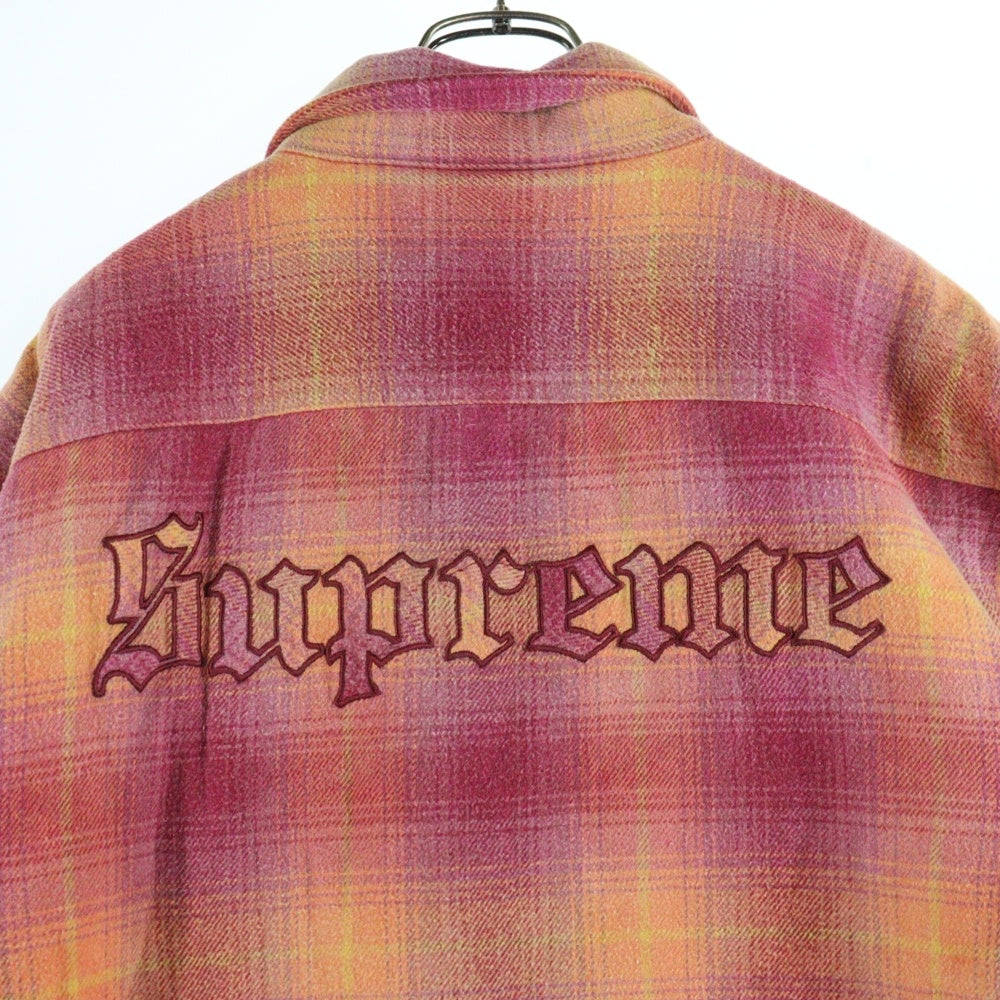 SUPREME(シュプリーム) 22AW Shearling Lined Flannel Shirt シアリング ラインドフランネル シャツ パープル/オリーブオレンジ