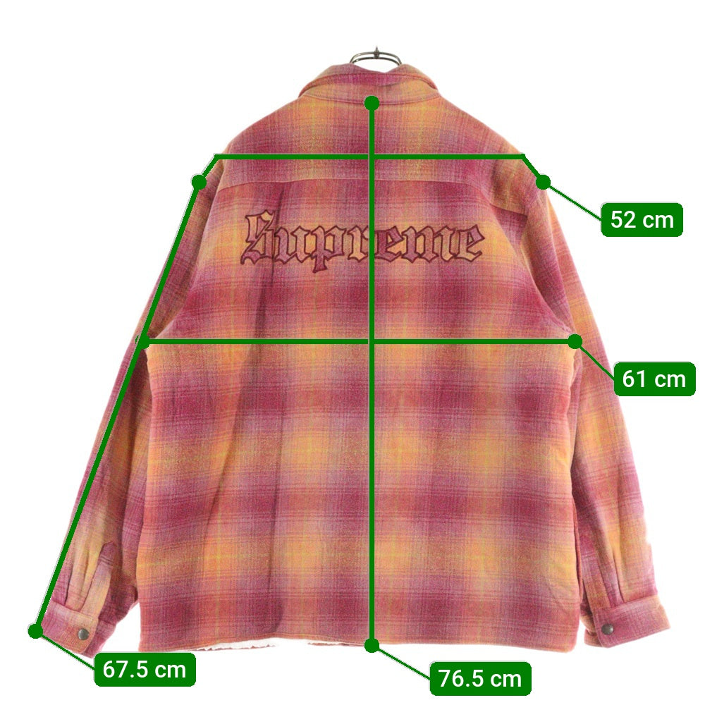 SUPREME(シュプリーム) 22AW Shearling Lined Flannel Shirt シアリング ラインドフランネル シャツ パープル/オリーブオレンジ