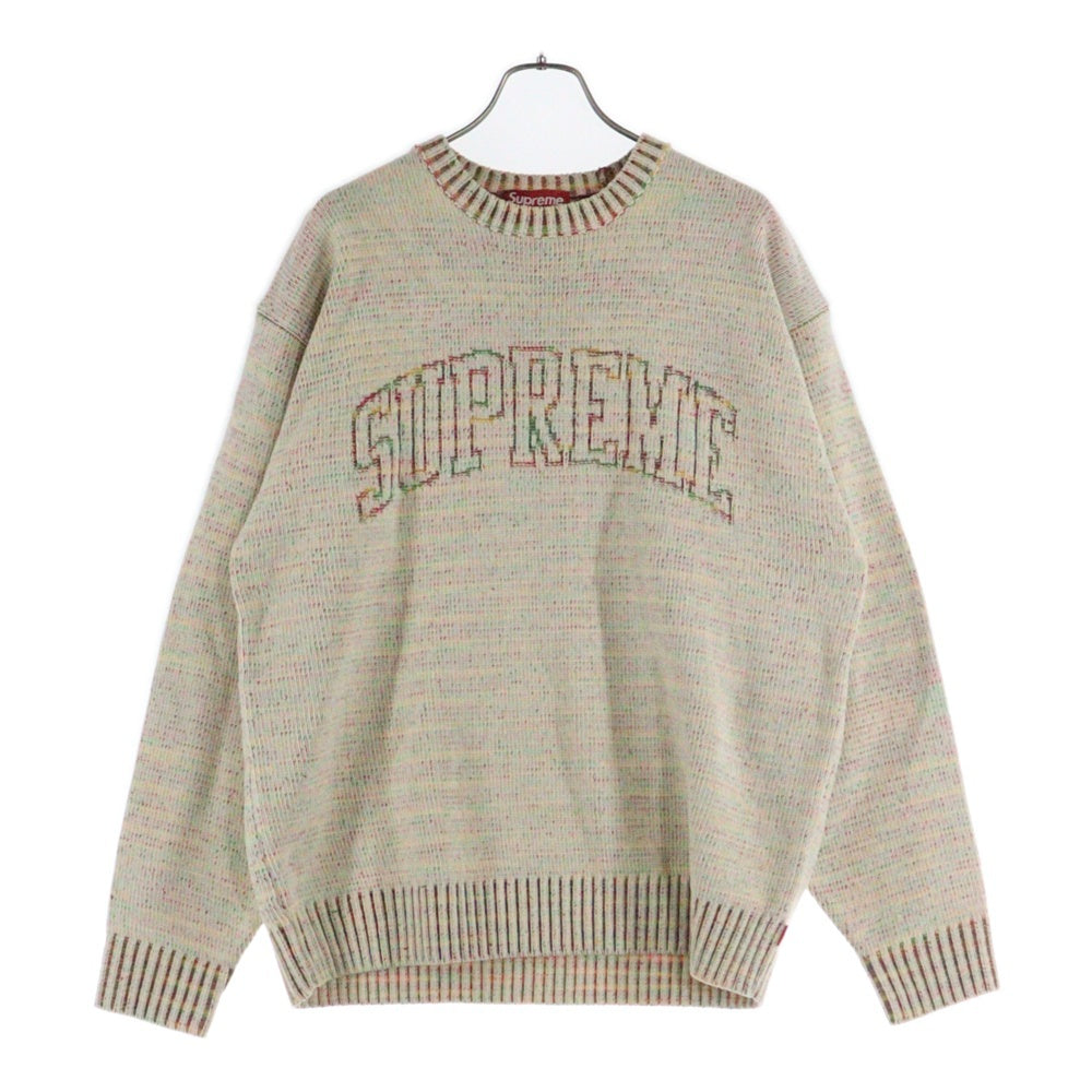 SUPREME(シュプリーム) 24SS Contrast Arc Sweater コントラスト アークロゴ クルーネック ニットセーター ホワイト