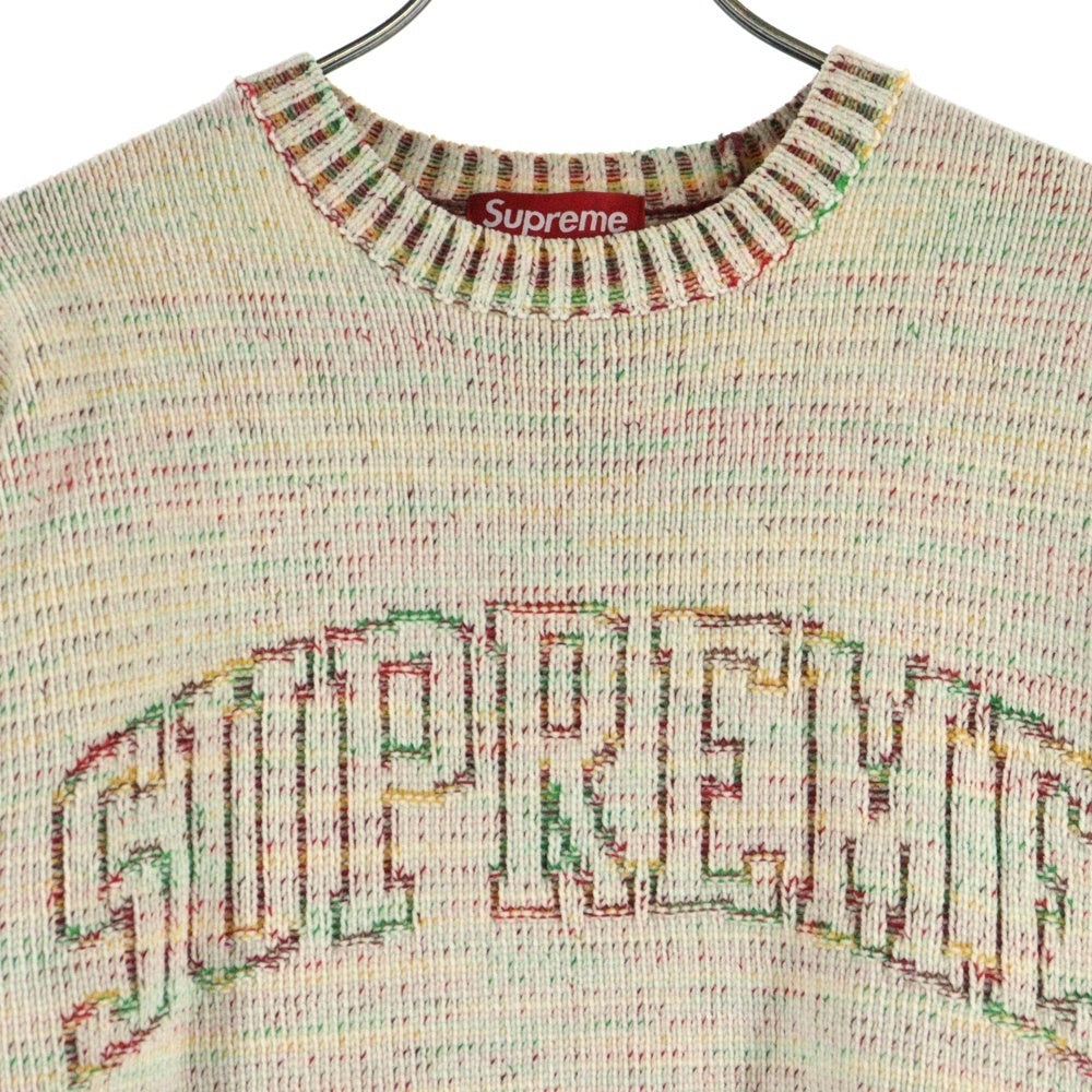 SUPREME(シュプリーム) 24SS Contrast Arc Sweater コントラスト アークロゴ クルーネック ニットセーター ホワイト