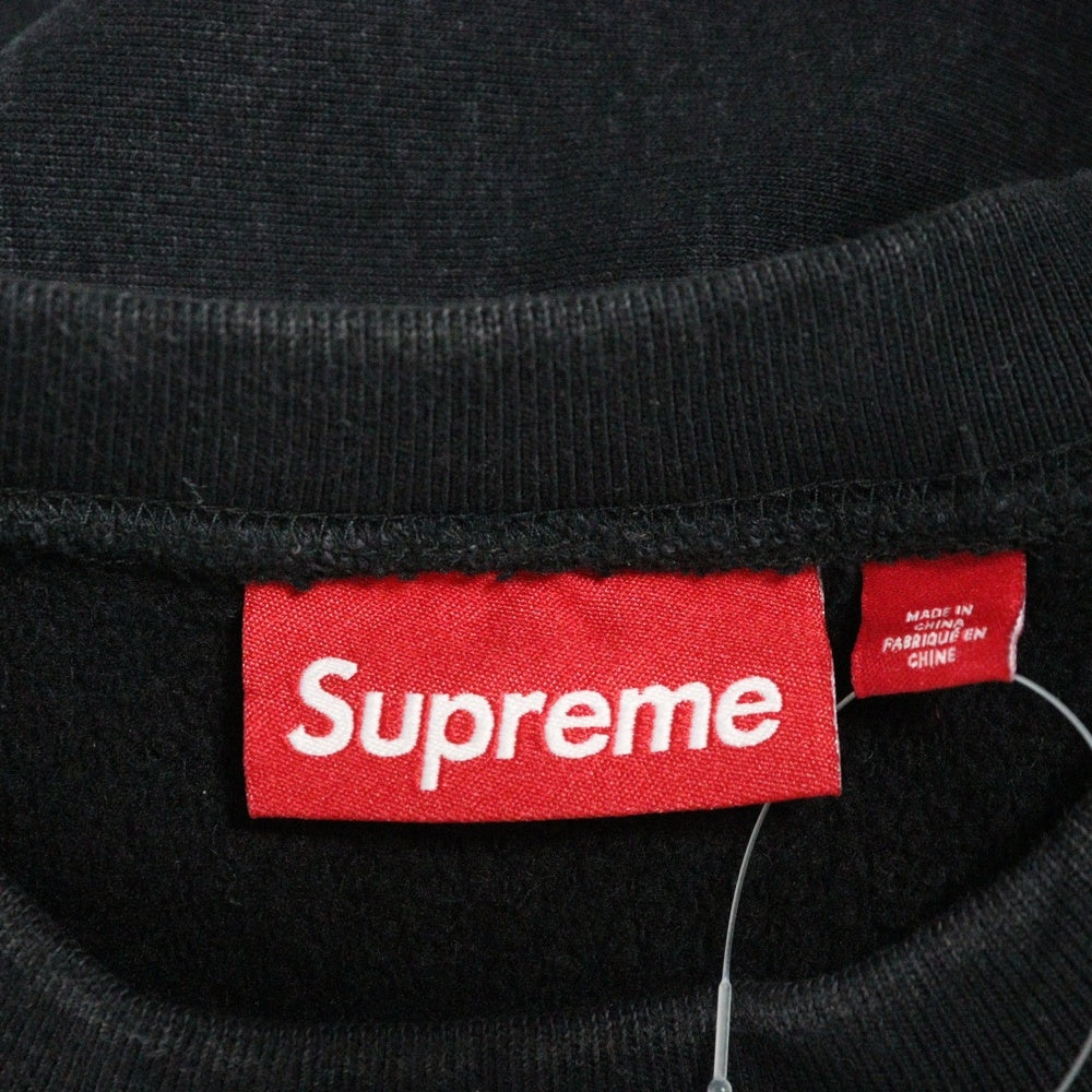 SUPREME(シュプリーム) 25SS Washed Box Logo Crewneck ウォッシュ加工 ボックスロゴ クルーネック トレーナー ブラック
