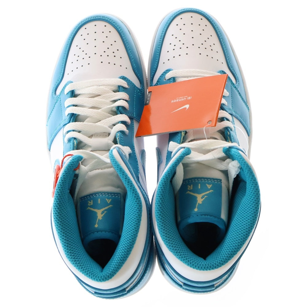 NIKE(ナイキ) AIR JORDAN 1 MIDD AQUATONE DQ8426-400 エアジョーダン1 ミドルカットスニーカー アクアトーン ホワイト/ブルー US9.5/27.5cm