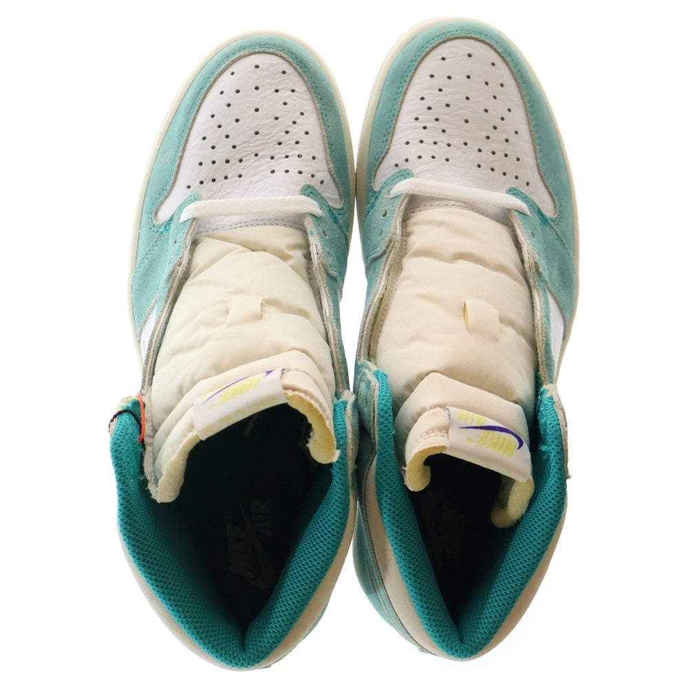 NIKE(ナイキ) AIR JORDAN 1 RETRO HIGH OG TURBO GREEN 555088-311 エアジョーダン1 ターボグリーン ハイカットスニーカー シューズ ホワイト/ライトブルー US9.5 /27.5cm