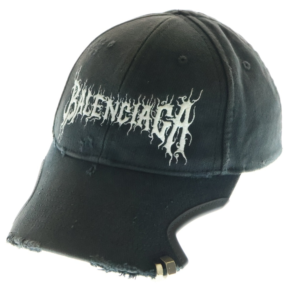 BALENCIAGA(バレンシアガ) 24SS DIY METAL OUTLINE CAP 771963 ダイメタル アウトライン 6パネルキャップ 帽子 ブラック