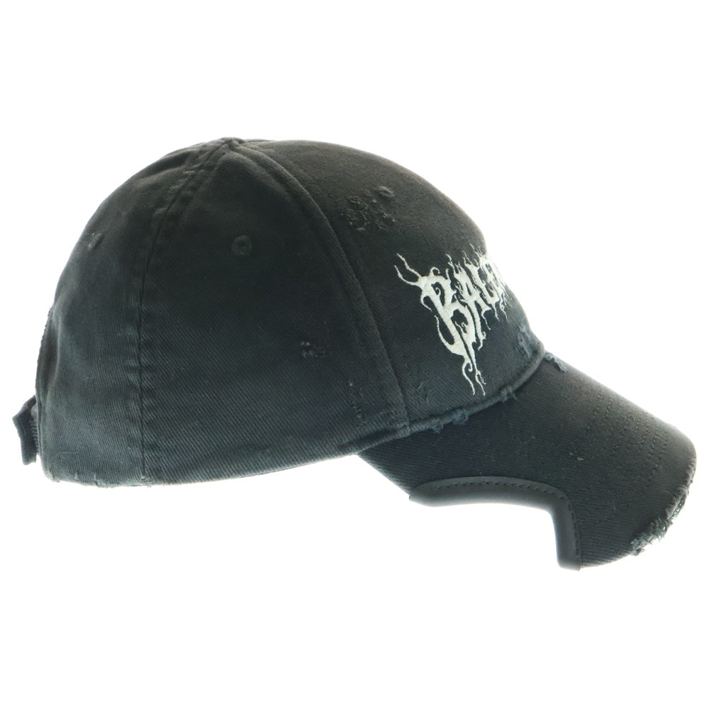 BALENCIAGA(バレンシアガ) 24SS DIY METAL OUTLINE CAP 771963 ダイメタル アウトライン 6パネルキャップ 帽子 ブラック