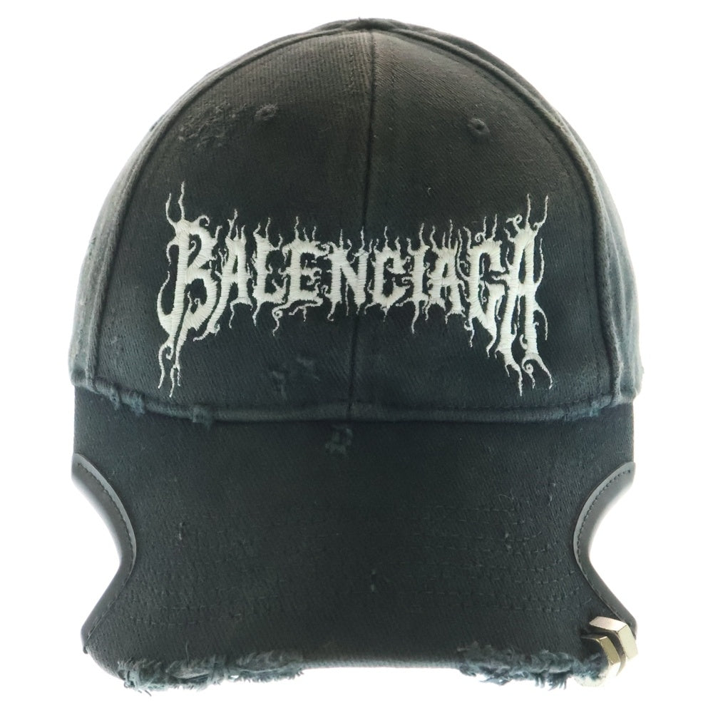 BALENCIAGA(バレンシアガ) 24SS DIY METAL OUTLINE CAP 771963 ダイメタル アウトライン 6パネルキャップ 帽子 ブラック