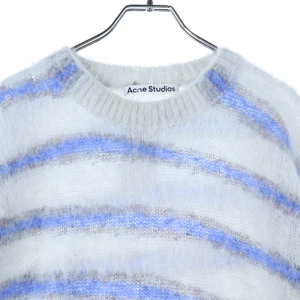 Acne Studios(アクネ ストゥディオズ) MOHAIR BLEND JUMPER FN-MN-KNIT000449 モヘアウール ボーダーニット セーター グレー レディース