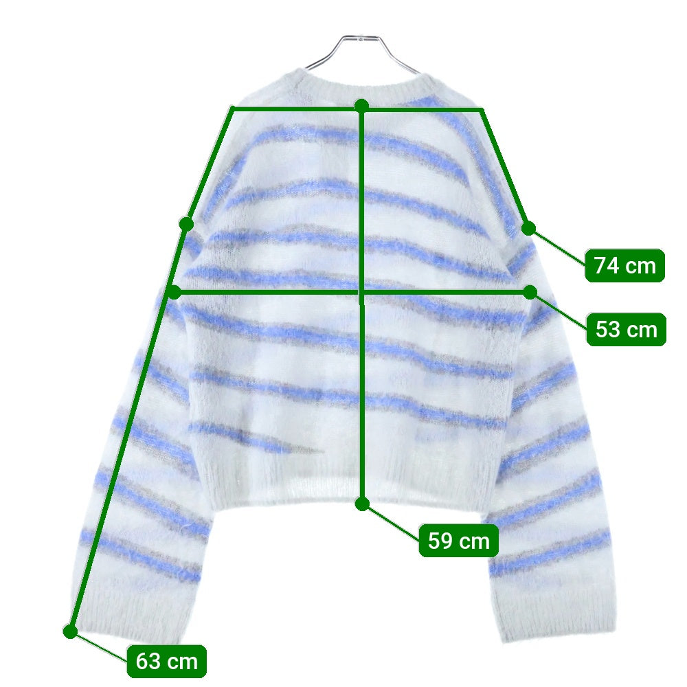 Acne Studios(アクネ ストゥディオズ) MOHAIR BLEND JUMPER FN-MN-KNIT000449 モヘアウール ボーダーニット セーター グレー レディース