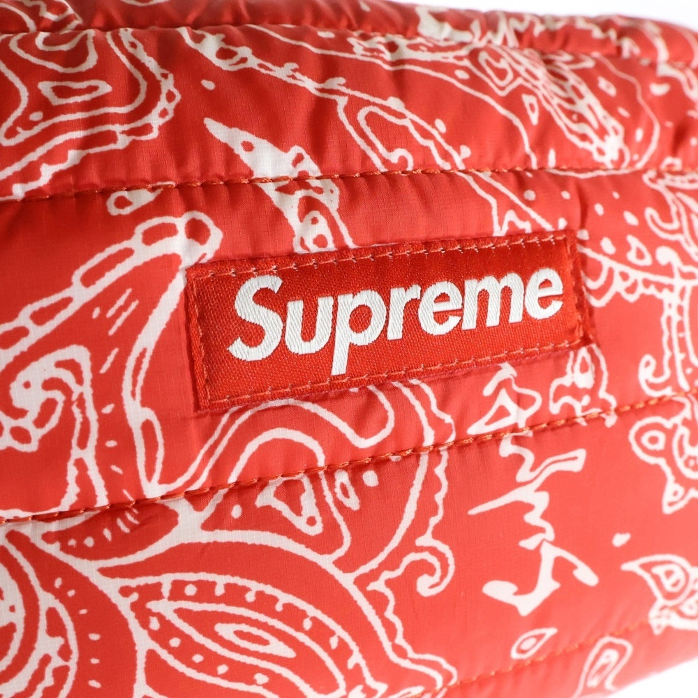 SUPREME(シュプリーム) 22AW Puffer Side Bag ペイズリー柄 パファー ショルダーバッグ レッド